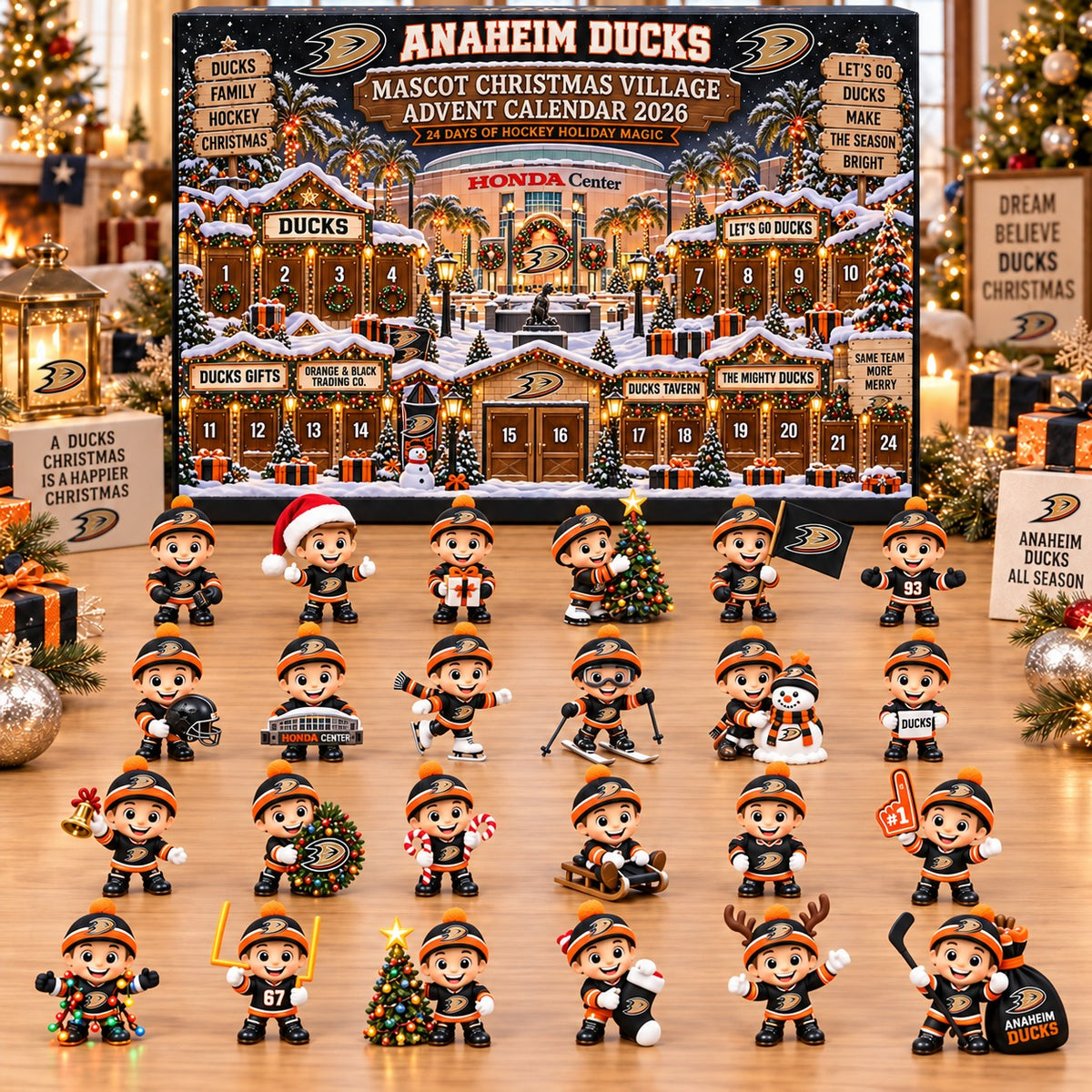 AD x NHL Mascot Christmas Village Advent Calendar Blink Box