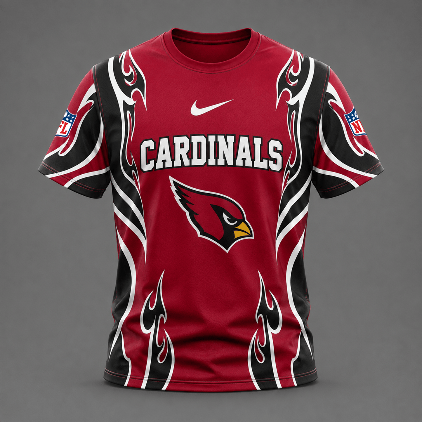 ARI x NFL Premium Football Flame Tribal All Over Print T-Shirt 2208