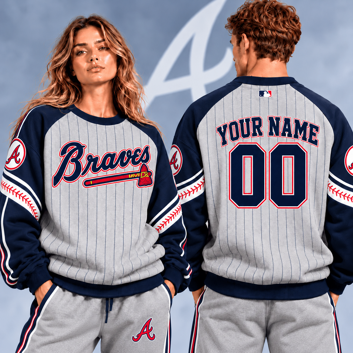 ATL x MLB Personalized Name Sweatshirt
