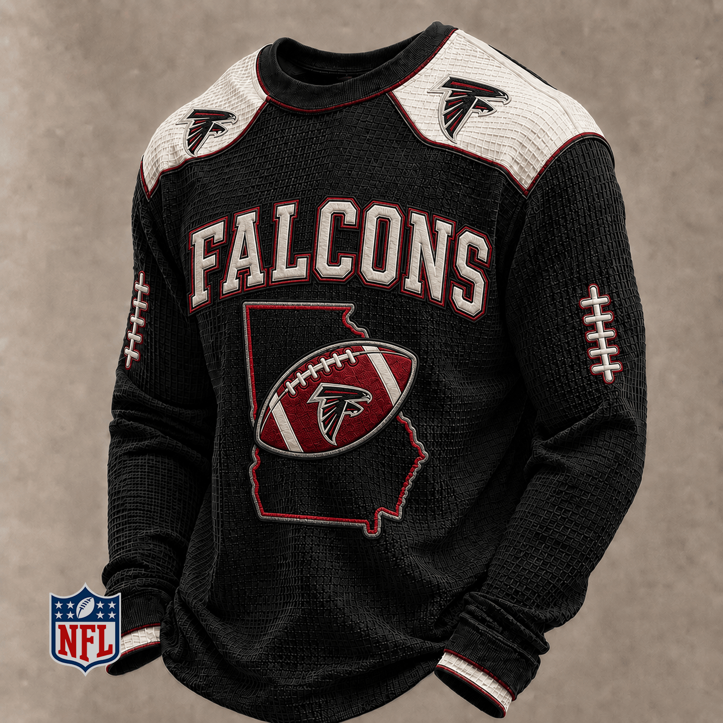 ATL x NFL Baseball Team Embroidered Crewneck Sweatshirt