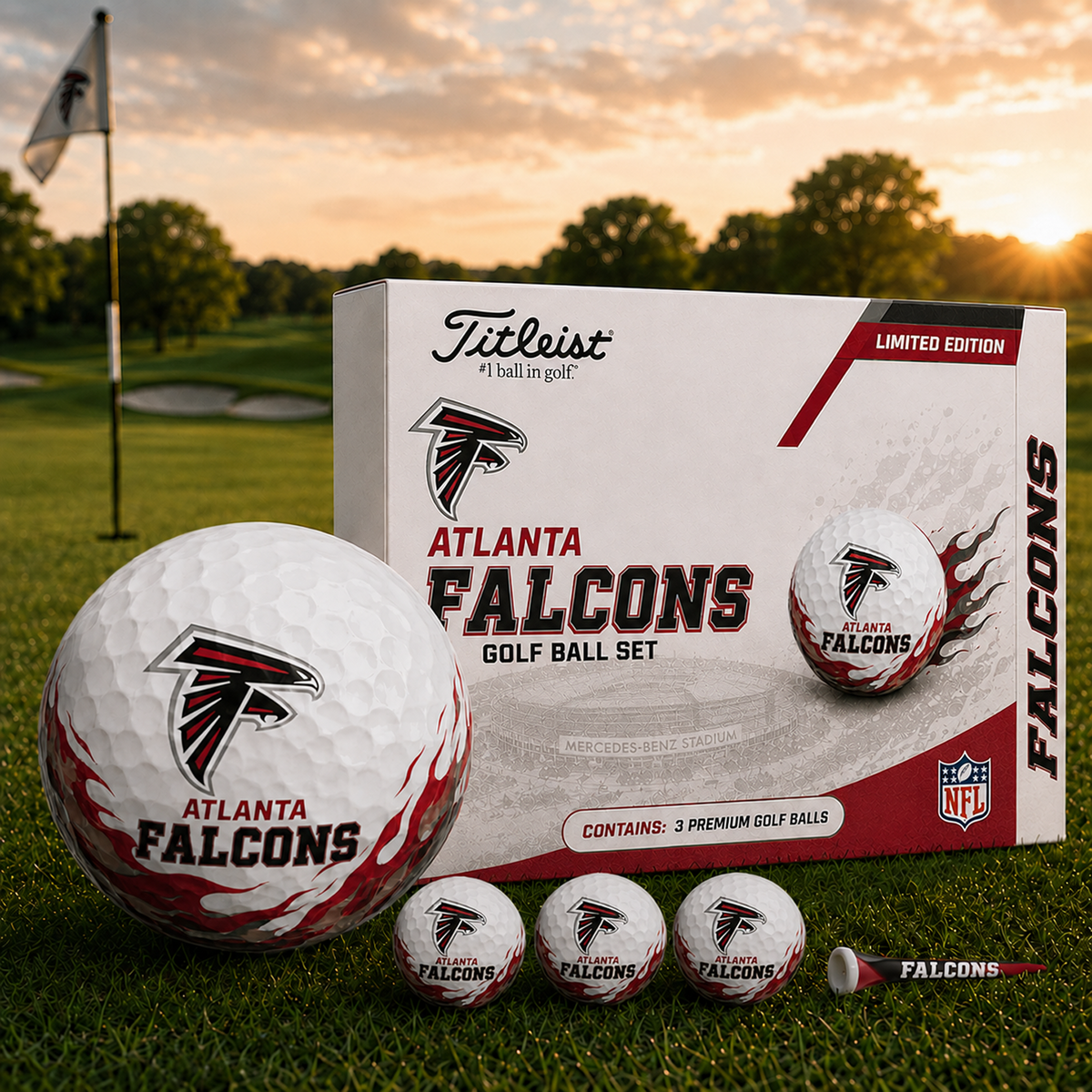 ATL x NFL Inspired Golf Ball Set – 3 Premium Golf Balls