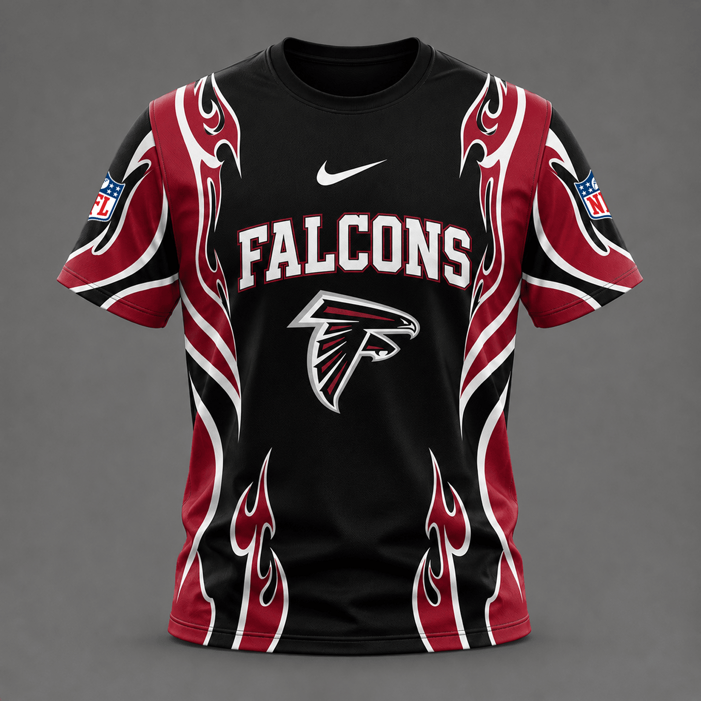 ATL x NFL Premium Football Flame Tribal All Over Print T-Shirt 2208