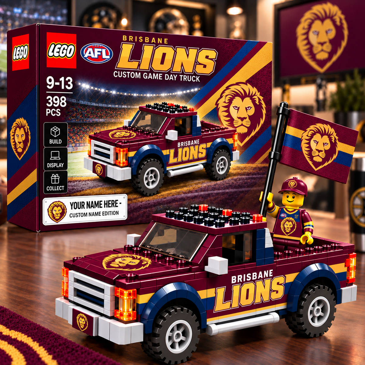 BL x AFL Building Blocks Truck Toy Set V2