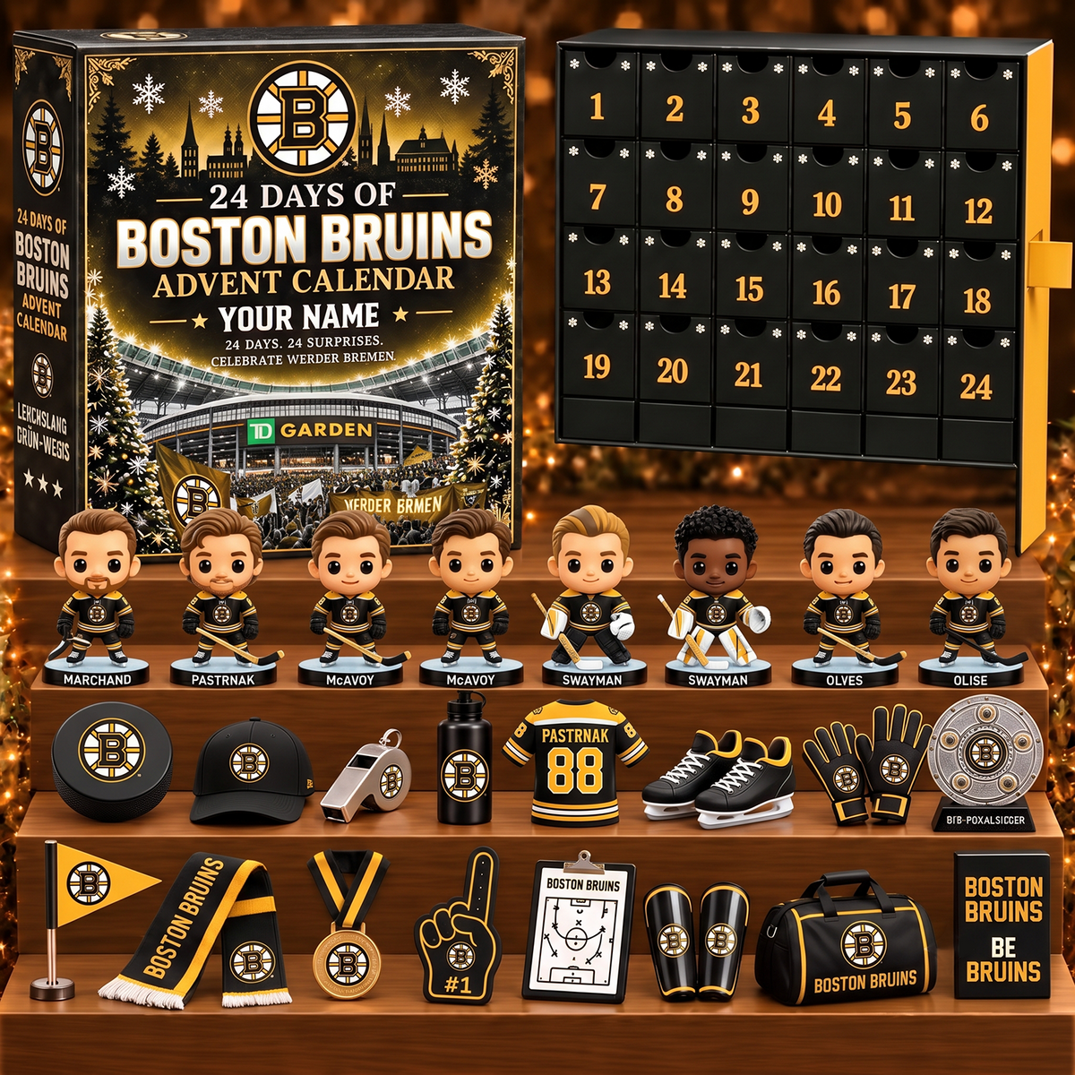 BOS x NHL Game Day Premium Personalized 24 Days Of Advent Calendar