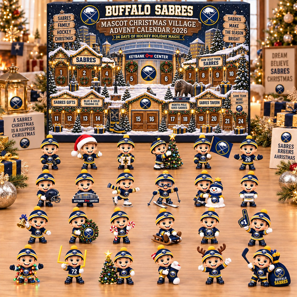 BS x NHL Mascot Christmas Village Advent Calendar Blink Box