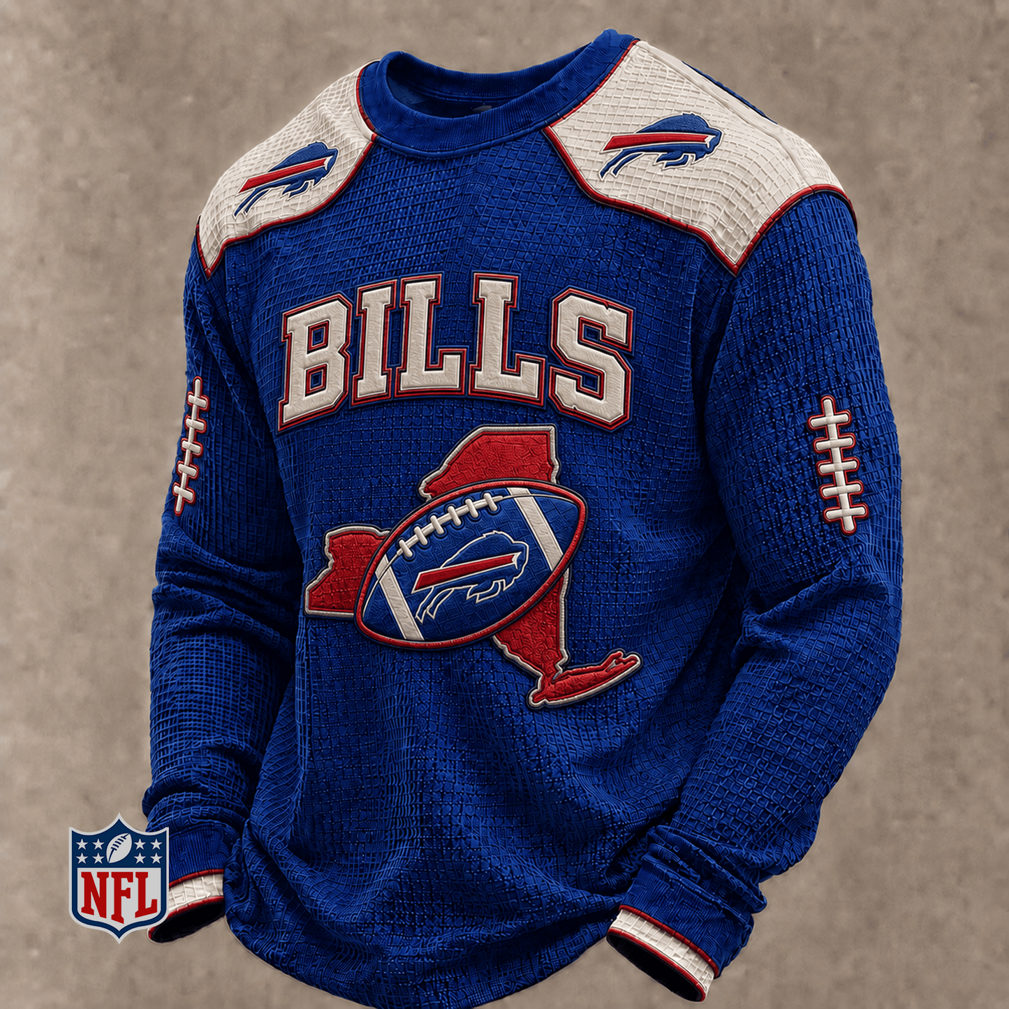 BUF x NFL Baseball Team Embroidered Crewneck Sweatshirt