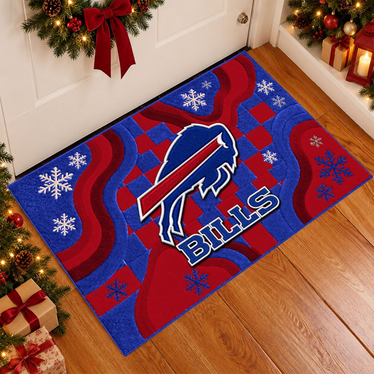 BUF x NFL Christmas Doormat
