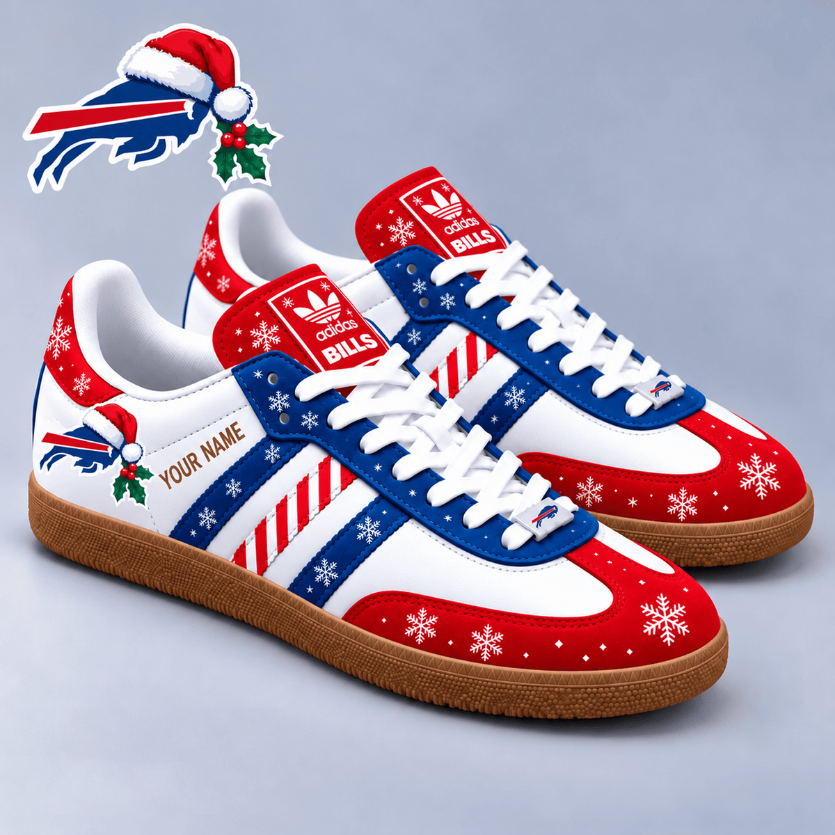BUF x NFL Christmas Personalized Name Samba Shoes