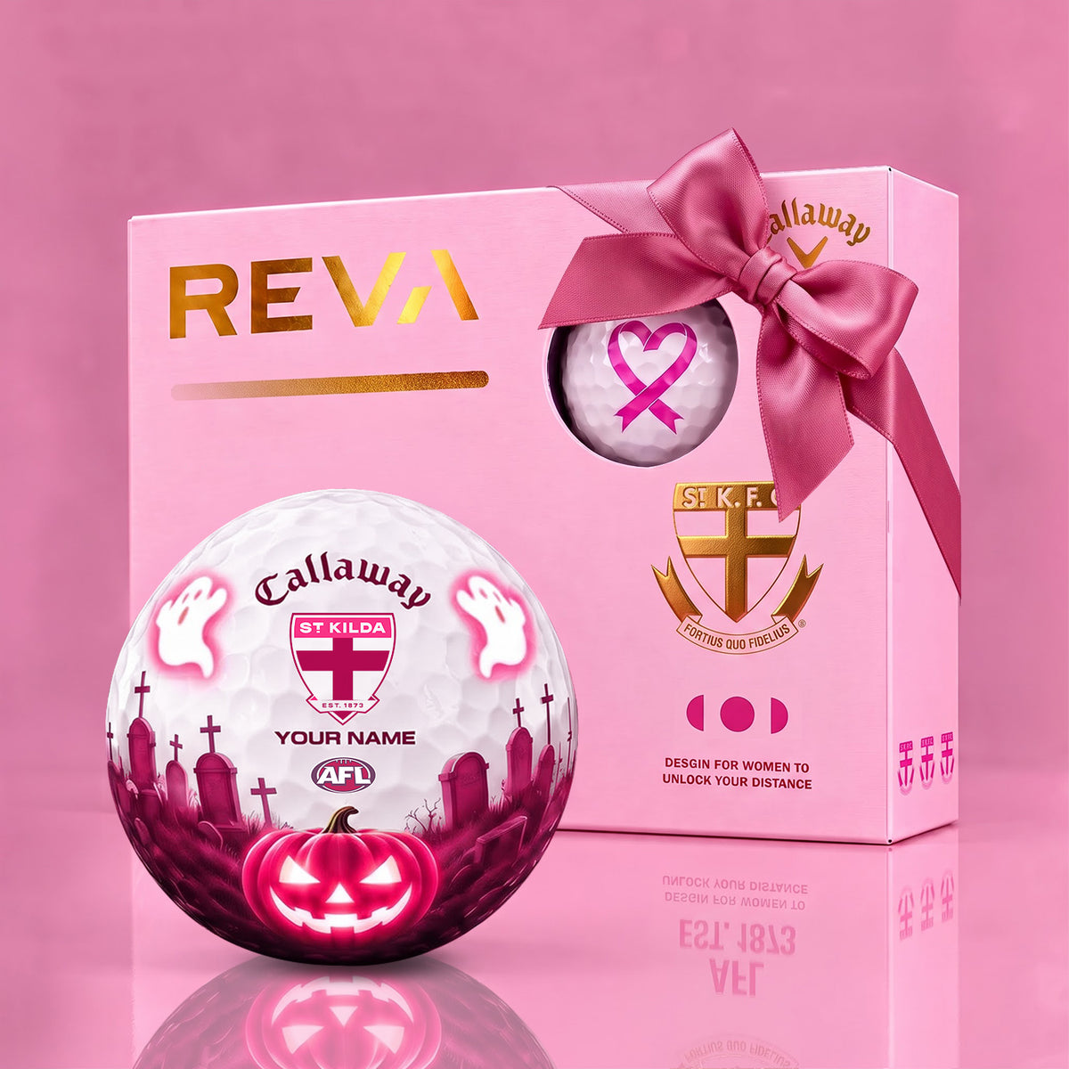 CALLAWAY REVA X SIGNATURE AFL STK LUXURY SPOOKY NIGHT PERSONALIZED GOLF BALL FOR WOMEN TOURNAMENT LIMITED EDITION
