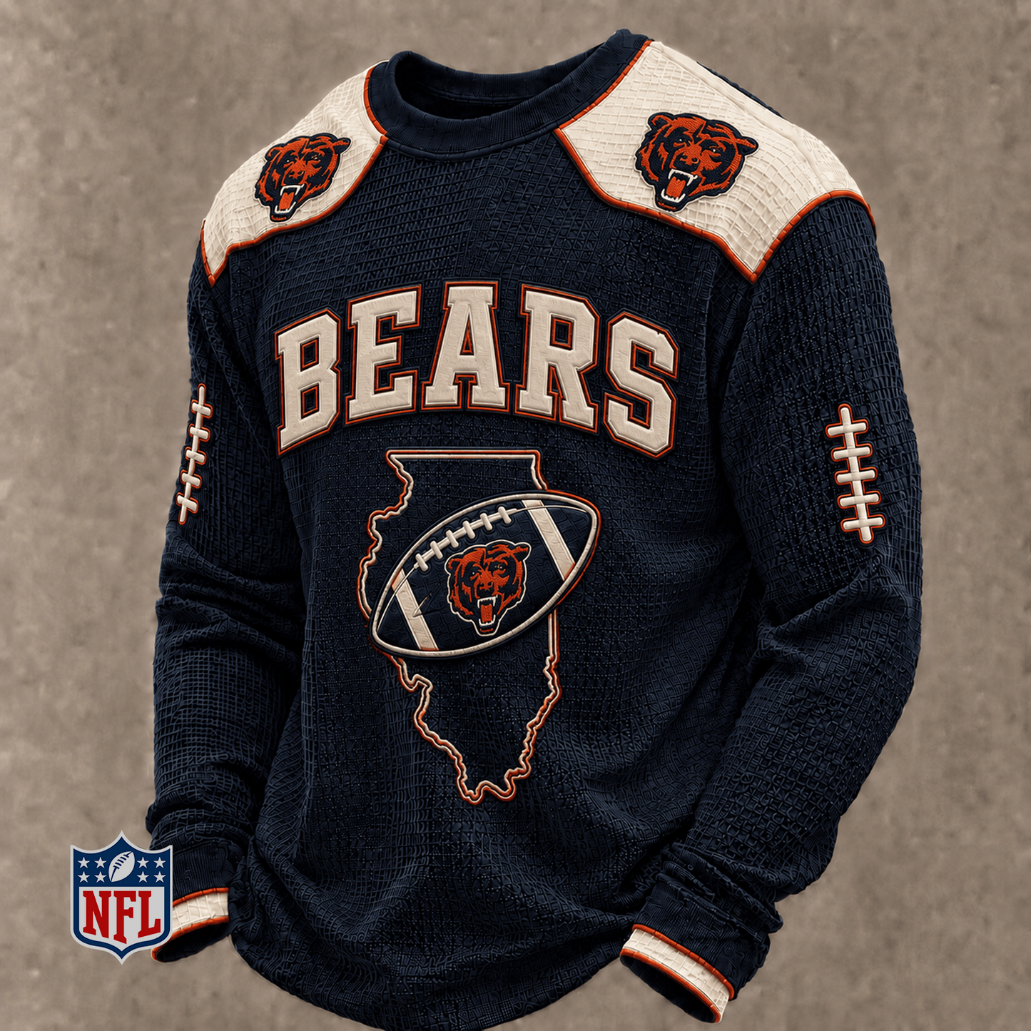 CHI x NFL Baseball Team Embroidered Crewneck Sweatshirt