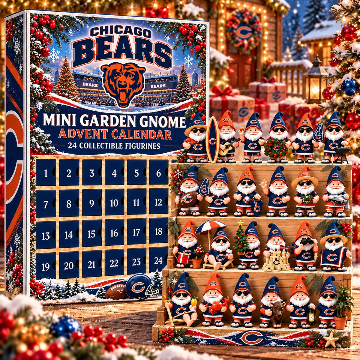 CHI x NFL Mini Garden Gnome Advent Calendar