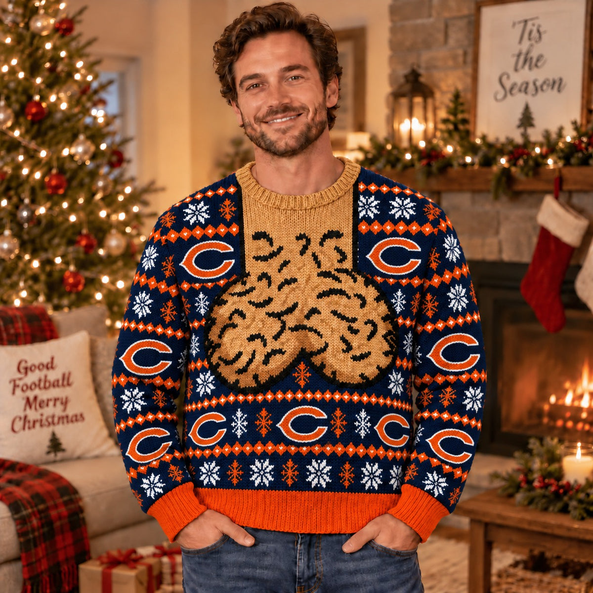CHI x NFL Ugly Sweatshirt Funny For Fan