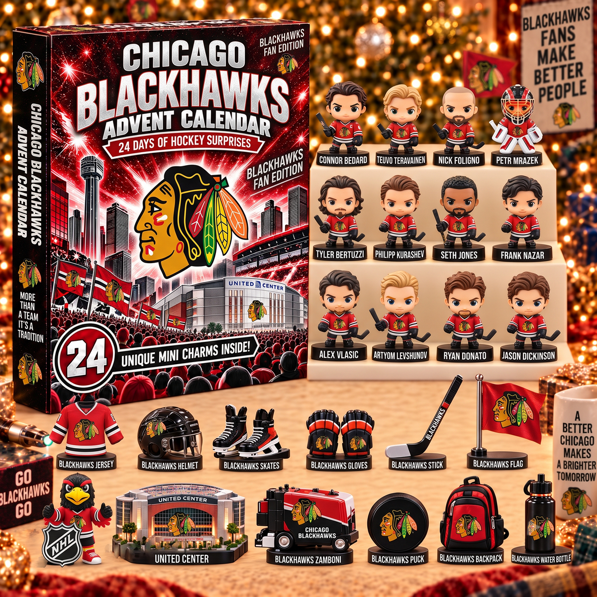 CHI x NHL Game Day Premium Personalized 24 Days Of Advent Calendar