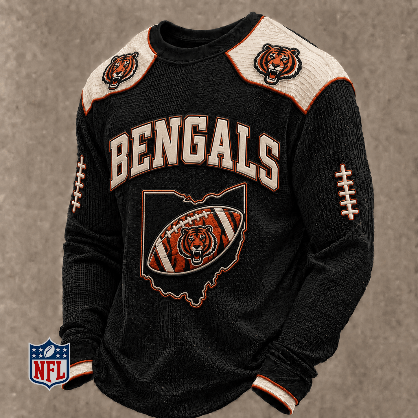 CIN x NFL Baseball Team Embroidered Crewneck Sweatshirt