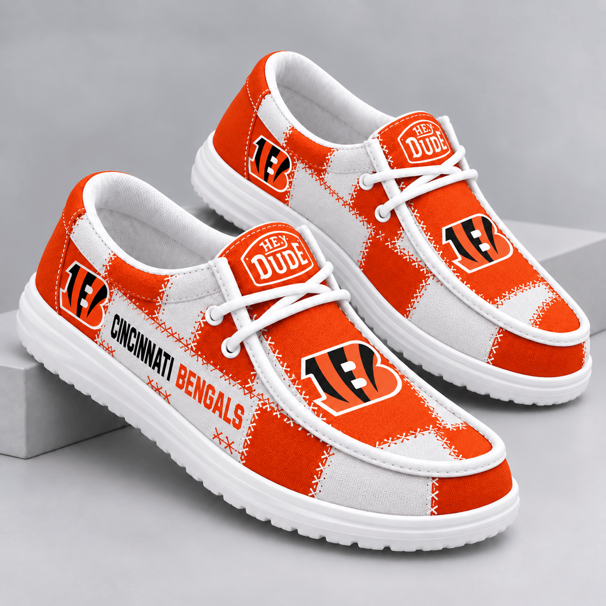 CIN x NFL Team Logo Patchwork Loafer Shoes