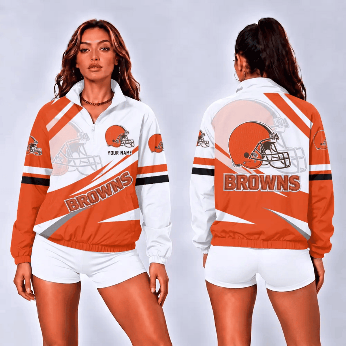 CLE x NFL Retro Colorblock Quarter Zip Jacket