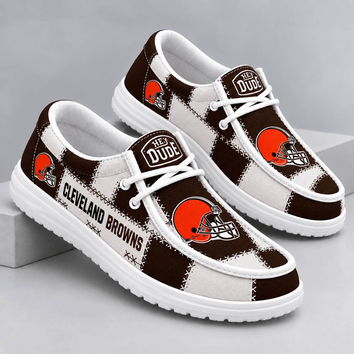 CLE x NFL Team Logo Patchwork Loafer Shoes