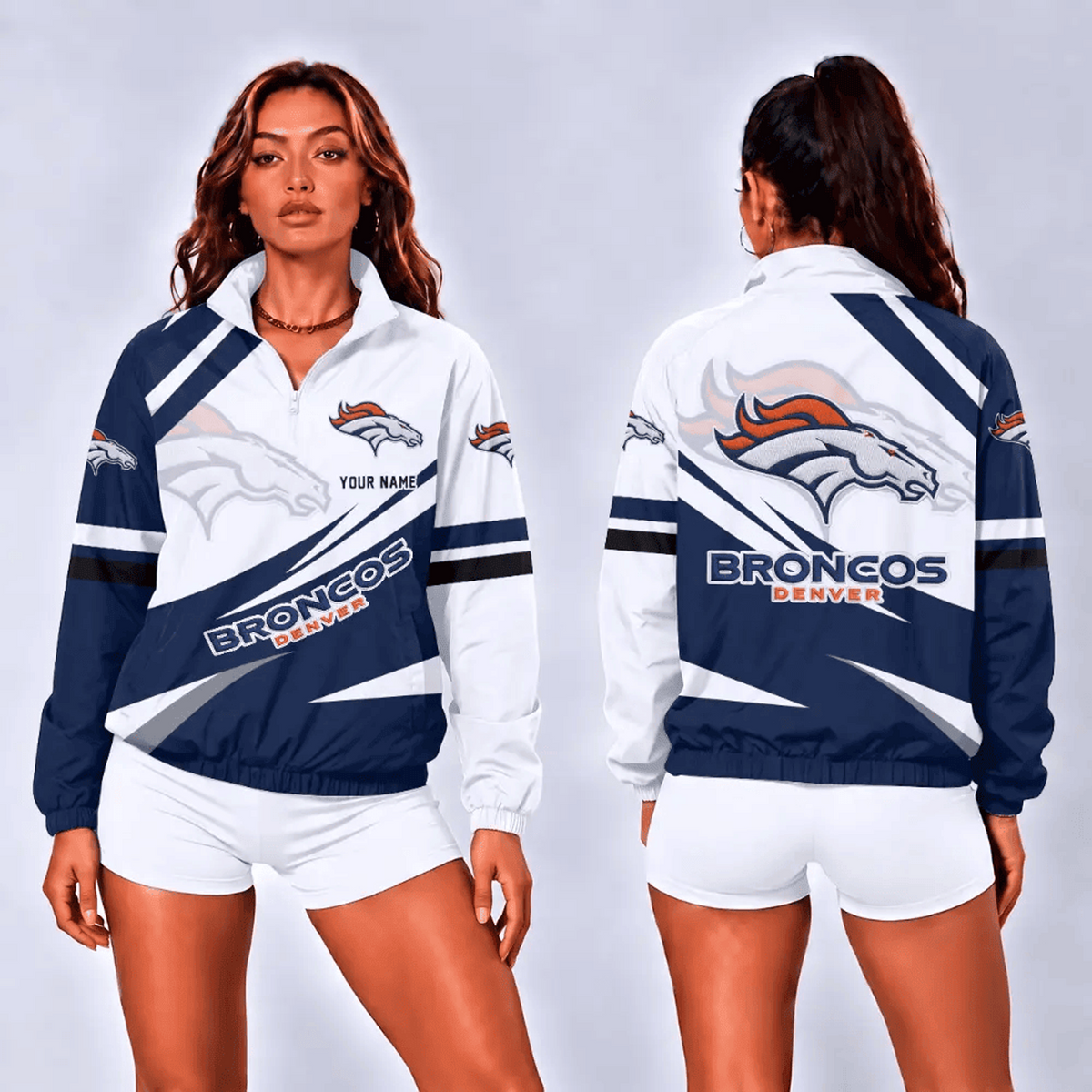 DEN x NFL Retro Colorblock Quarter Zip Jacket