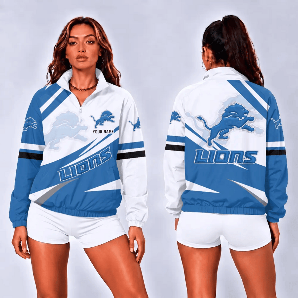 DET x NFL Retro Colorblock Quarter Zip Jacket