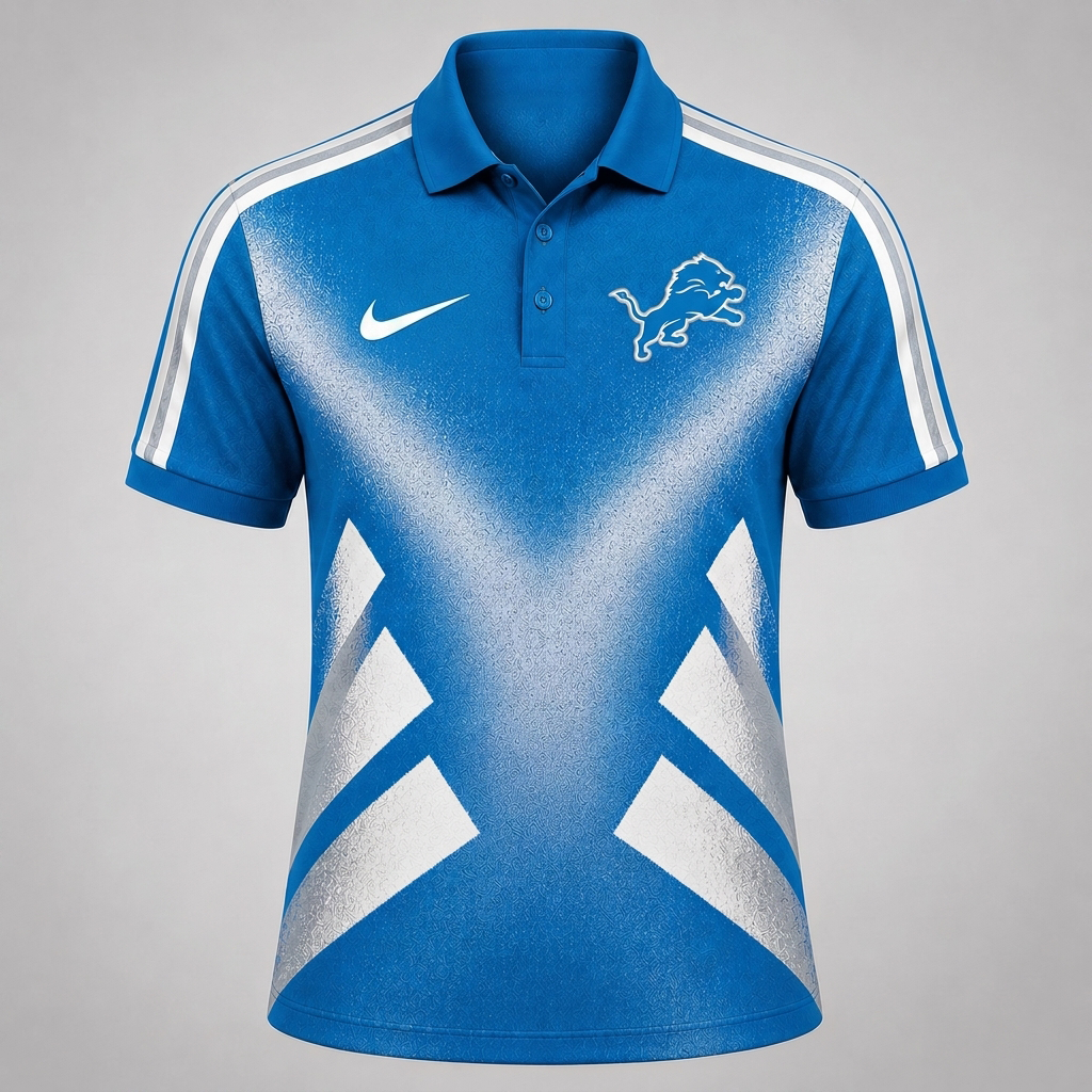 DL x Premium NFL Sports Fan Geometric Pattern Polo Shirt