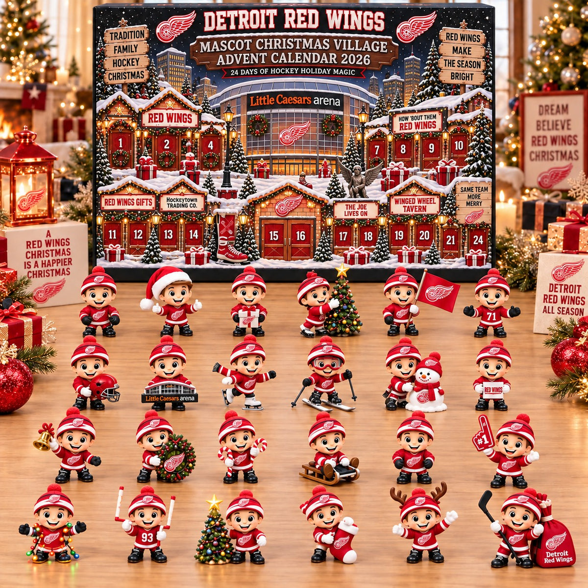 DRW x NHL Mascot Christmas Village Advent Calendar Blink Box
