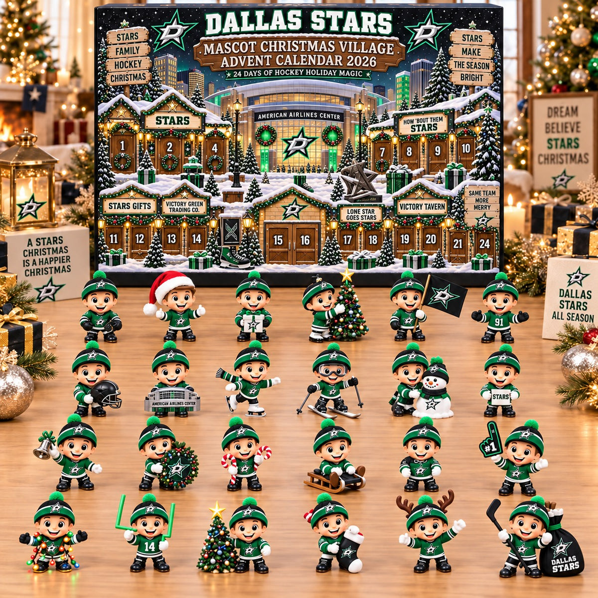 DS x NHL Mascot Christmas Village Advent Calendar Blink Box