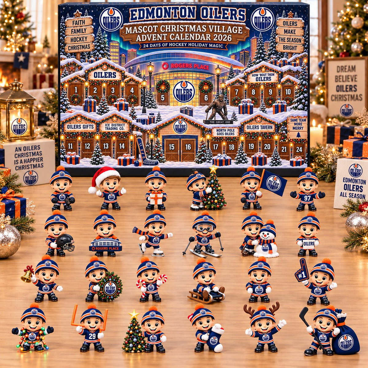 EO x NHL Mascot Christmas Village Advent Calendar Blink Box