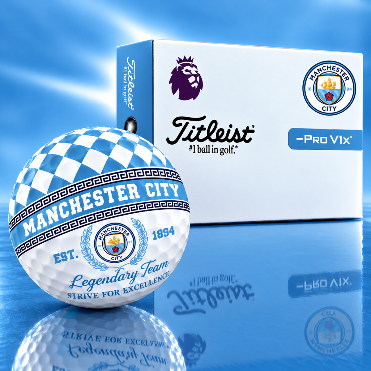 Exclusive EPL x MCI Legendary Team V10 Golf Ball