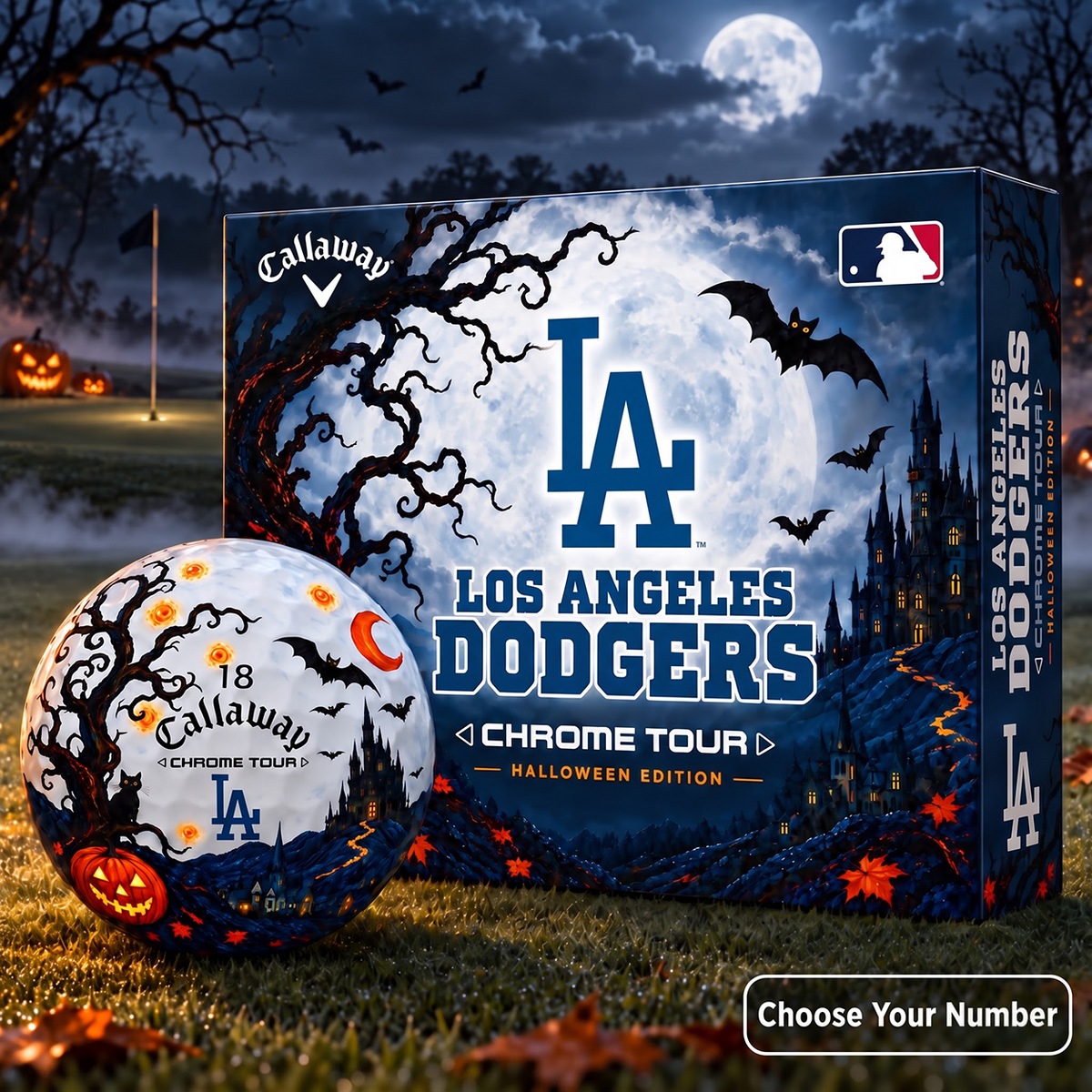Exclusive MLB x LAD Halloween Edition Personalized Golf Ball