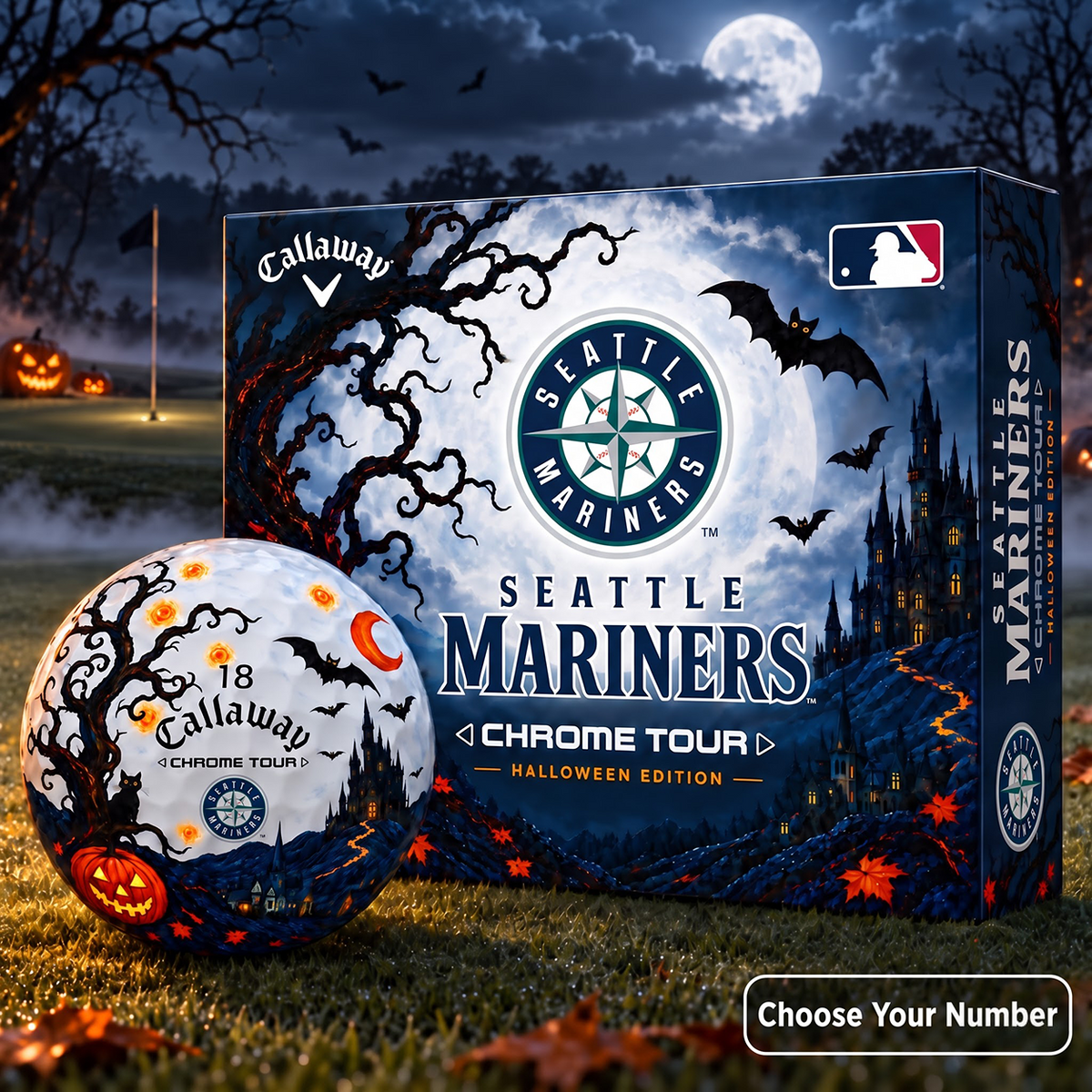 Exclusive MLB x SEA Halloween Edition Personalized Golf Ball