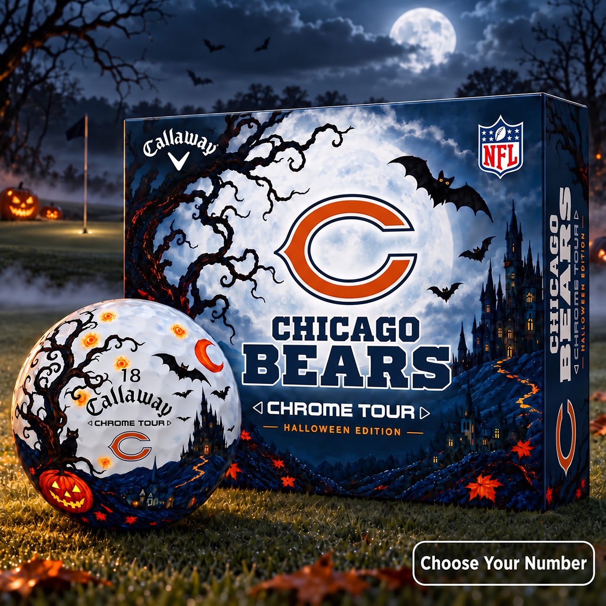 Exclusive NFL x CHI Halloween Edition Personalized Golf Ball