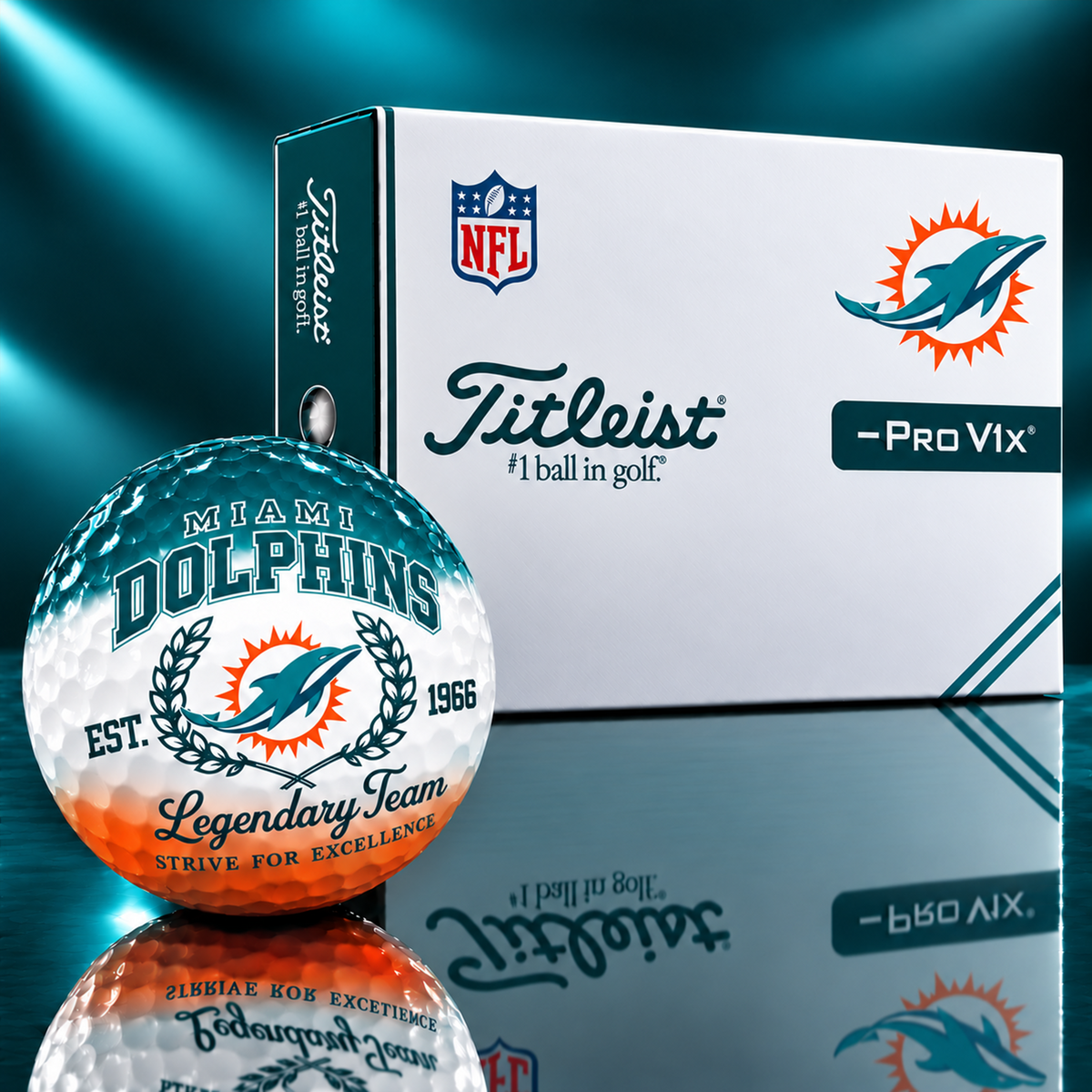 Exclusive NFL x MIA Legendary Team V9 Golf Ball