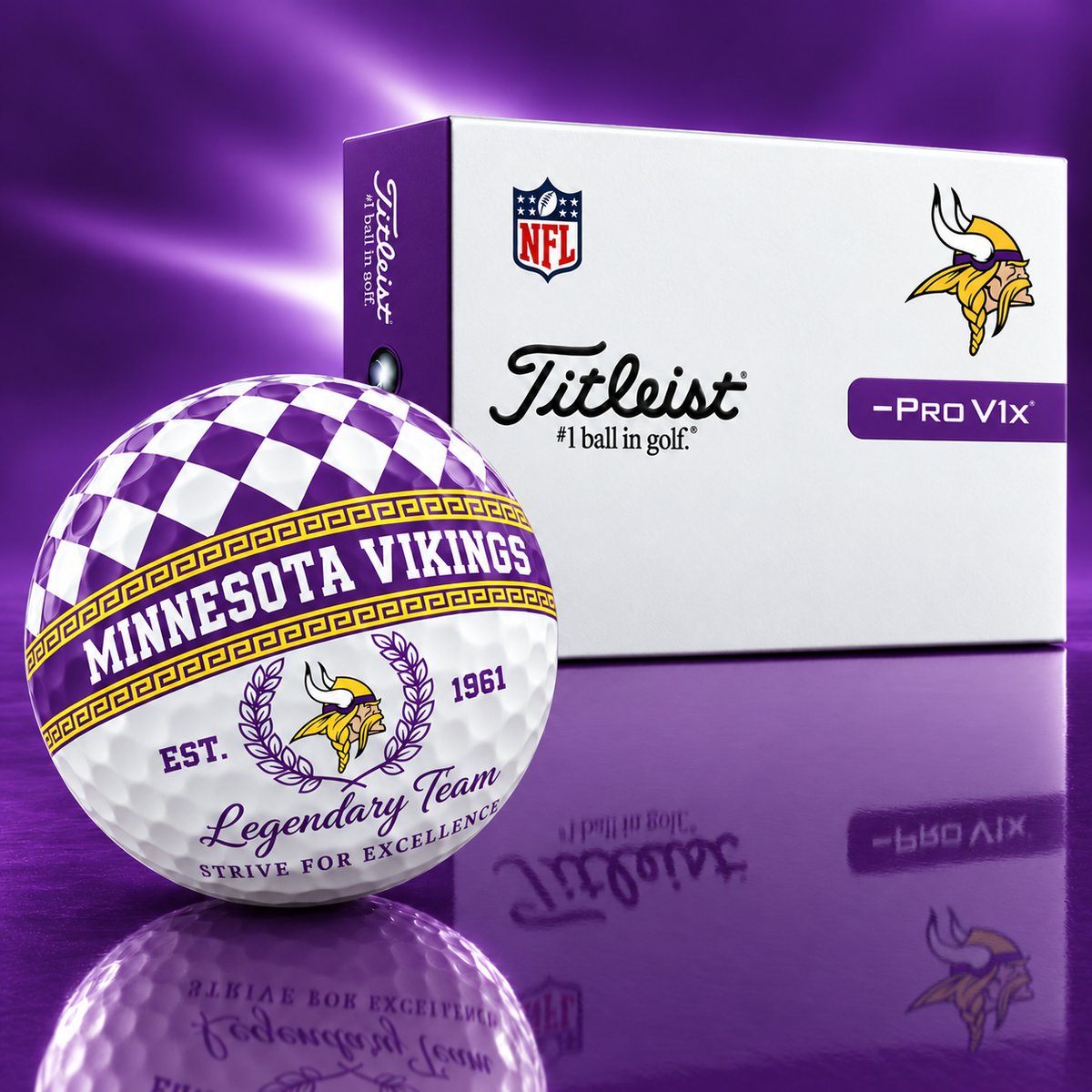 Exclusive NFL x MIN Legendary Team V10 Golf Ball