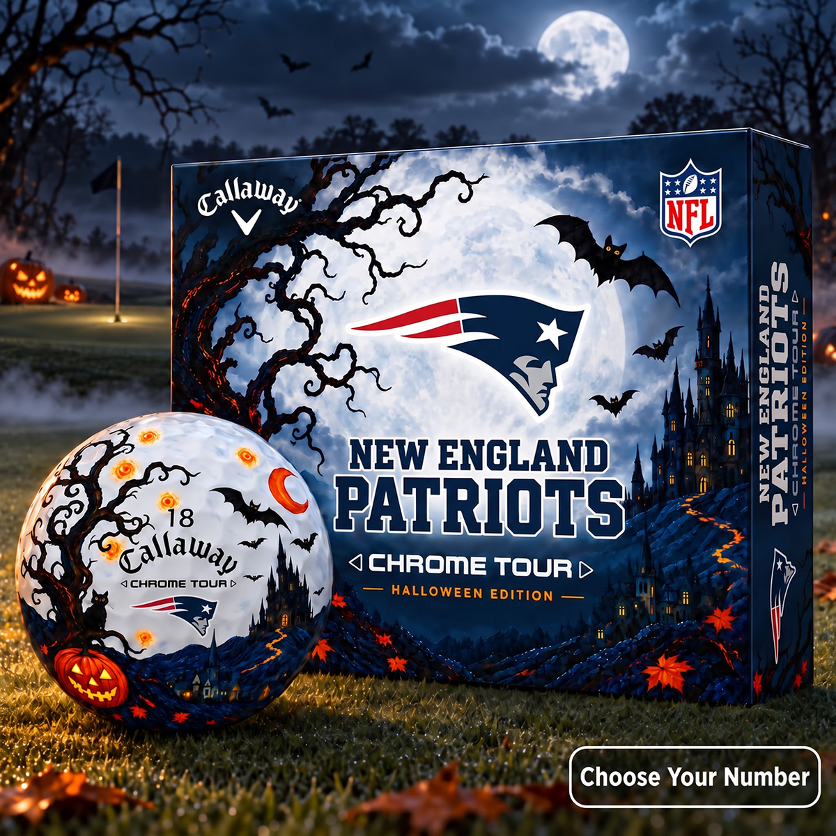 Exclusive NFL x NE Halloween Edition Personalized Golf Ball