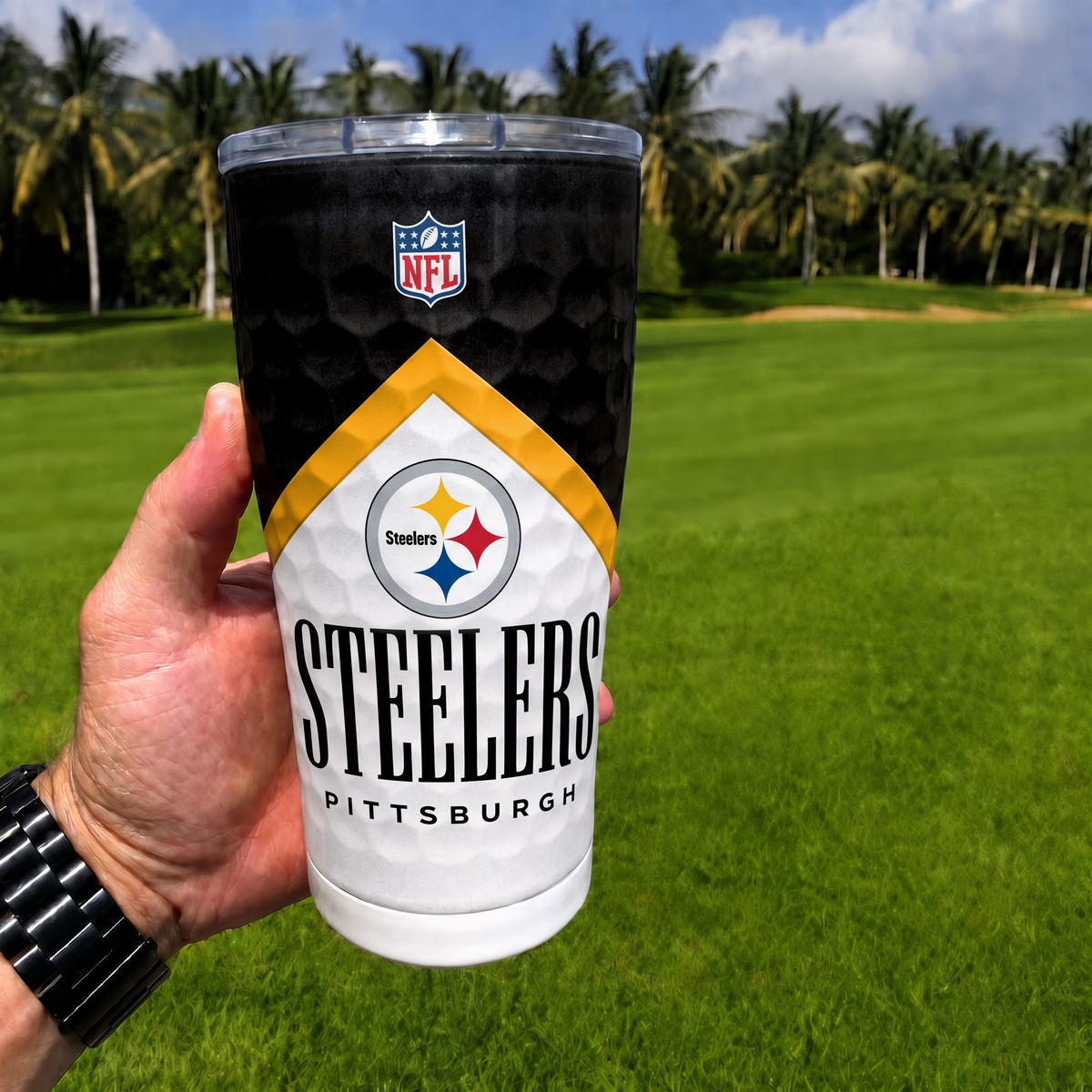 Exclusive NFL x PIT Golf Tumbler