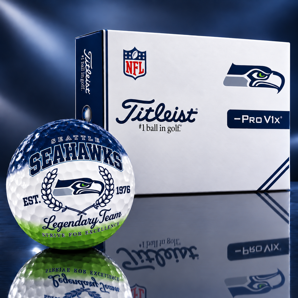 Exclusive NFL x SEA Legendary Team V9 Golf Ball