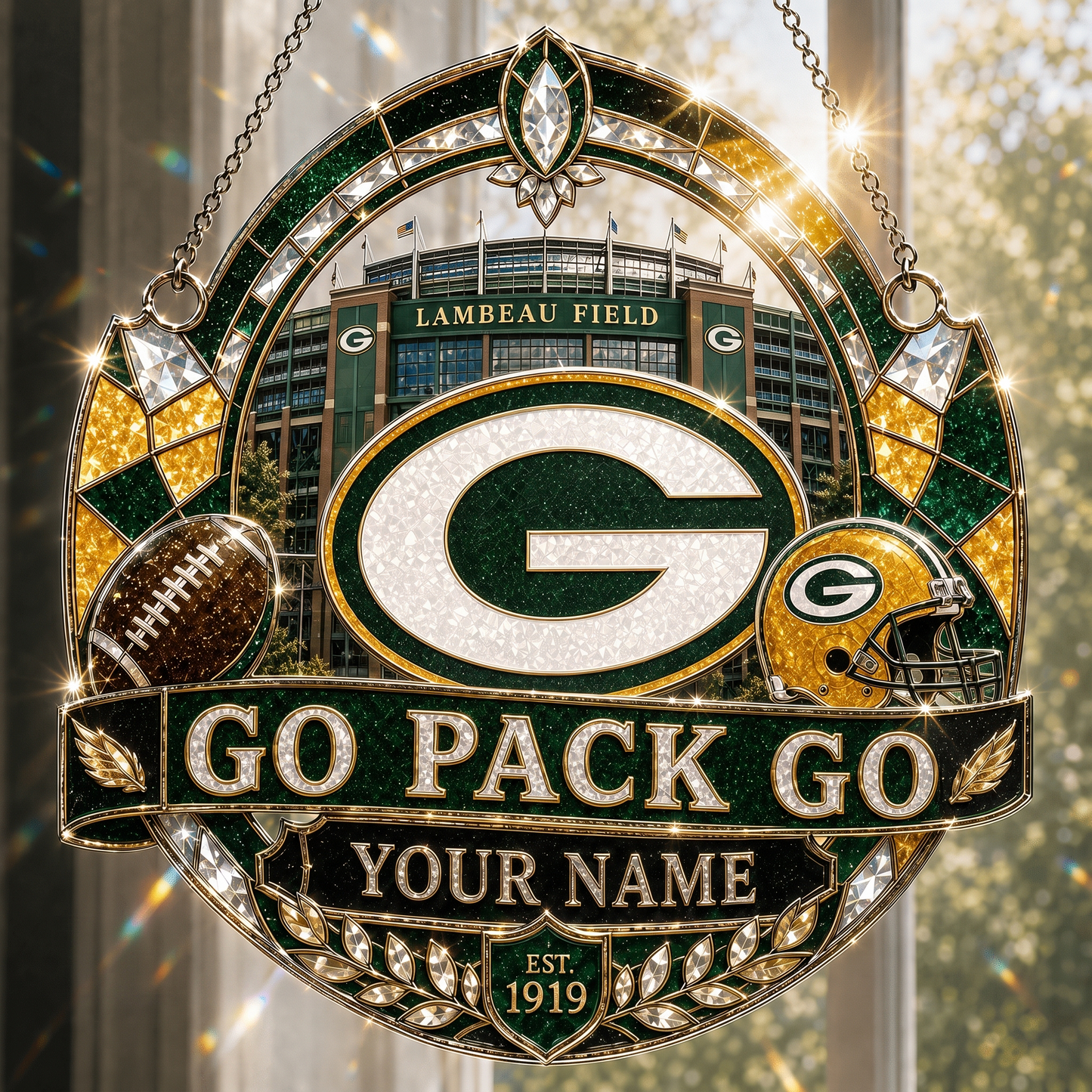 GBP x NFL Premium Suncatcher Luxury Personalized Gift For Fan