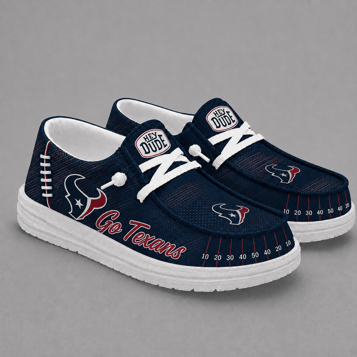 HOU Premium NFL Football Field Fan Loafer Shoes
