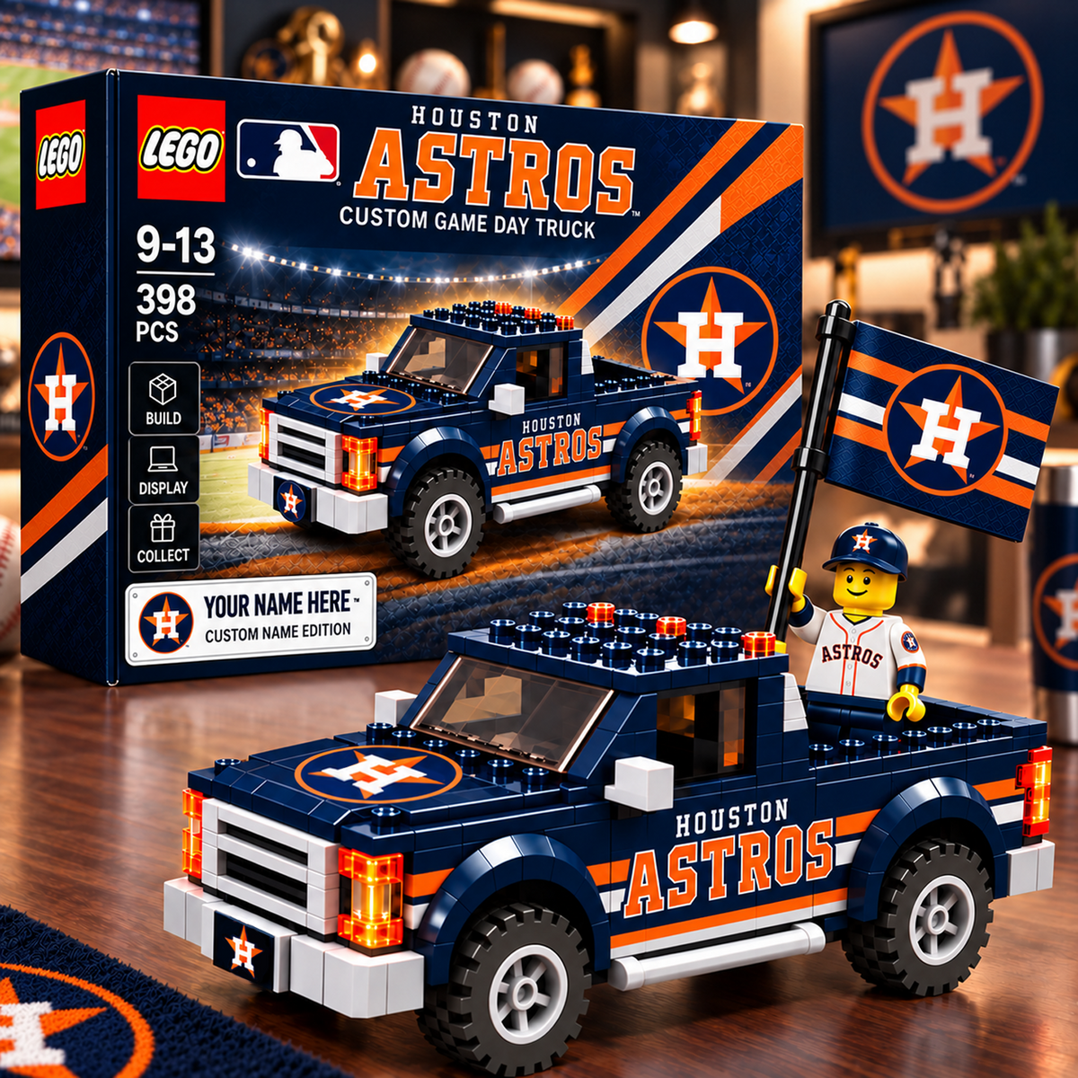 HOU x MLB Building Blocks Truck Toy Set V2
