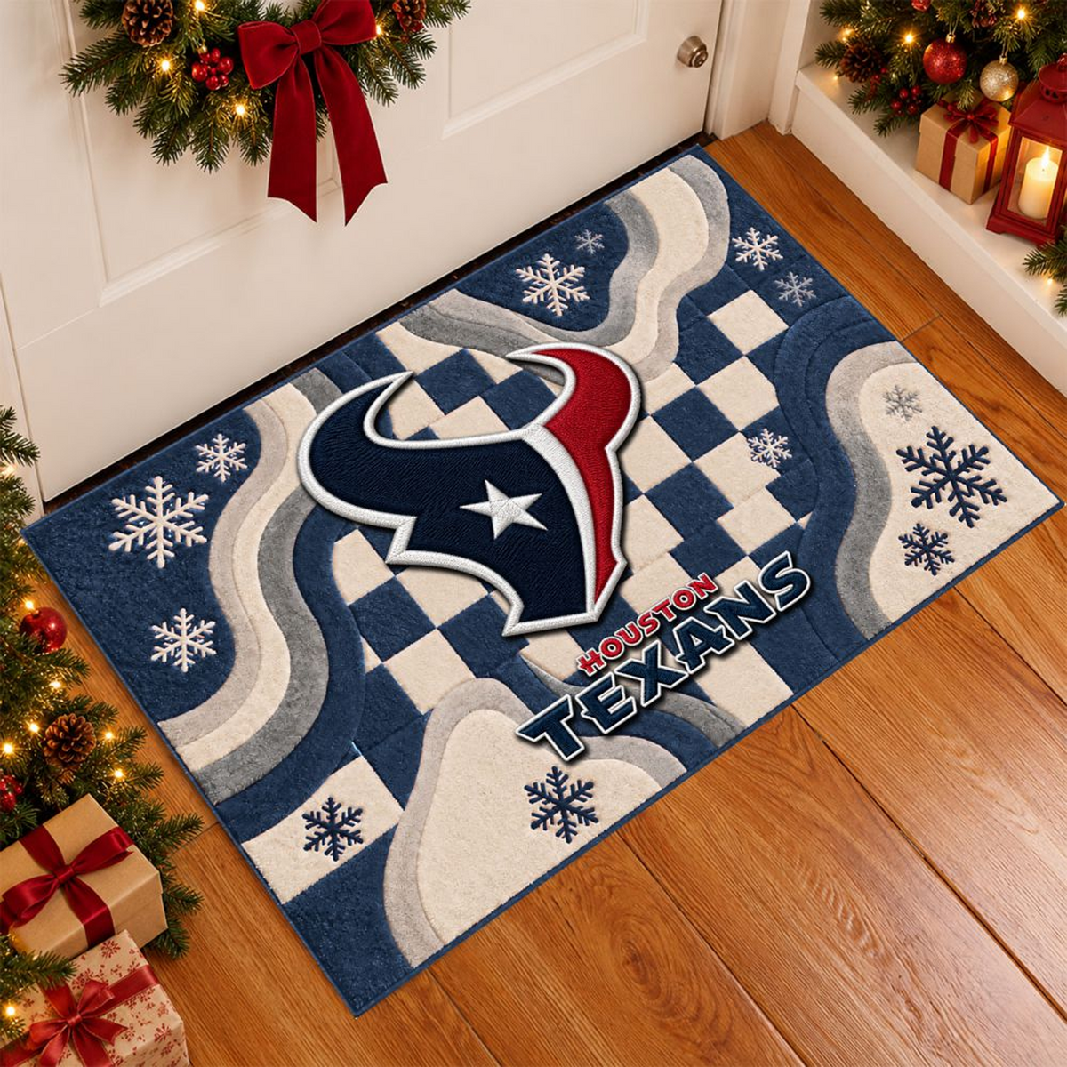 HOU x NFL Christmas Doormat