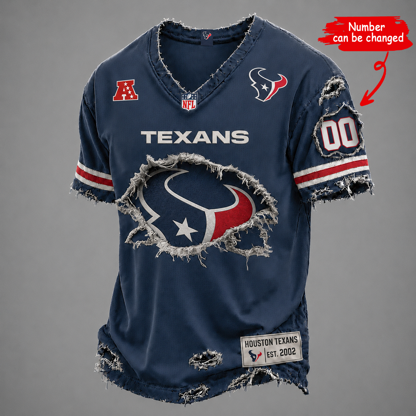 HOU x NFL LUXURY V-Neck T-Shirt V2 1506