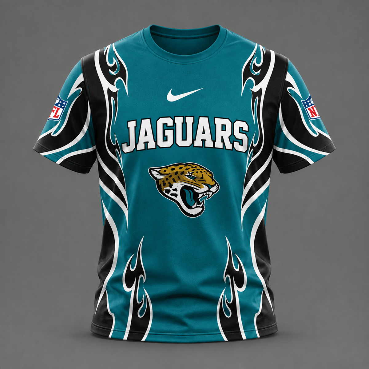 JAC x NFL Premium Football Flame Tribal All Over Print T-Shirt 2208