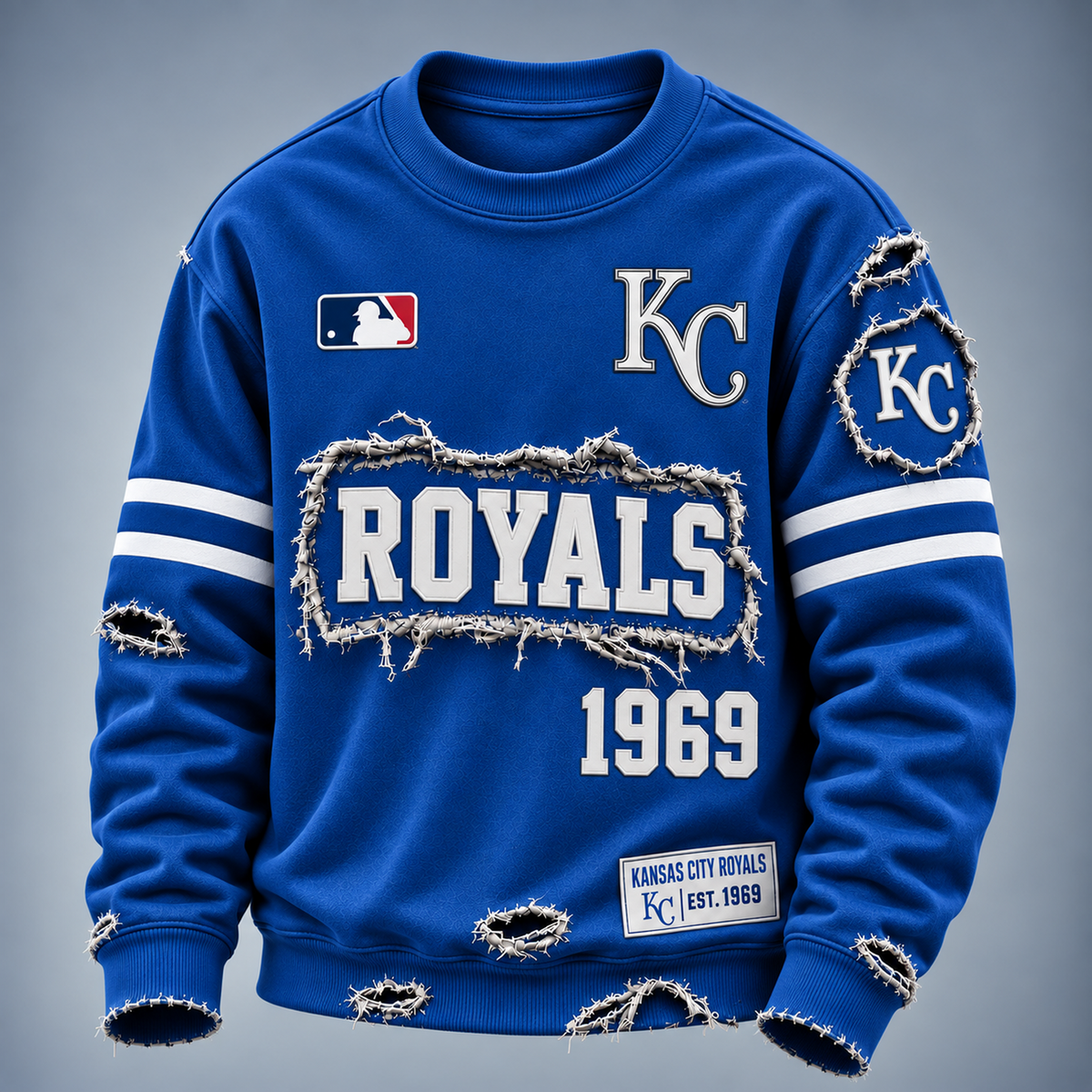 KC x MLB Distressed Premium SweatShirt