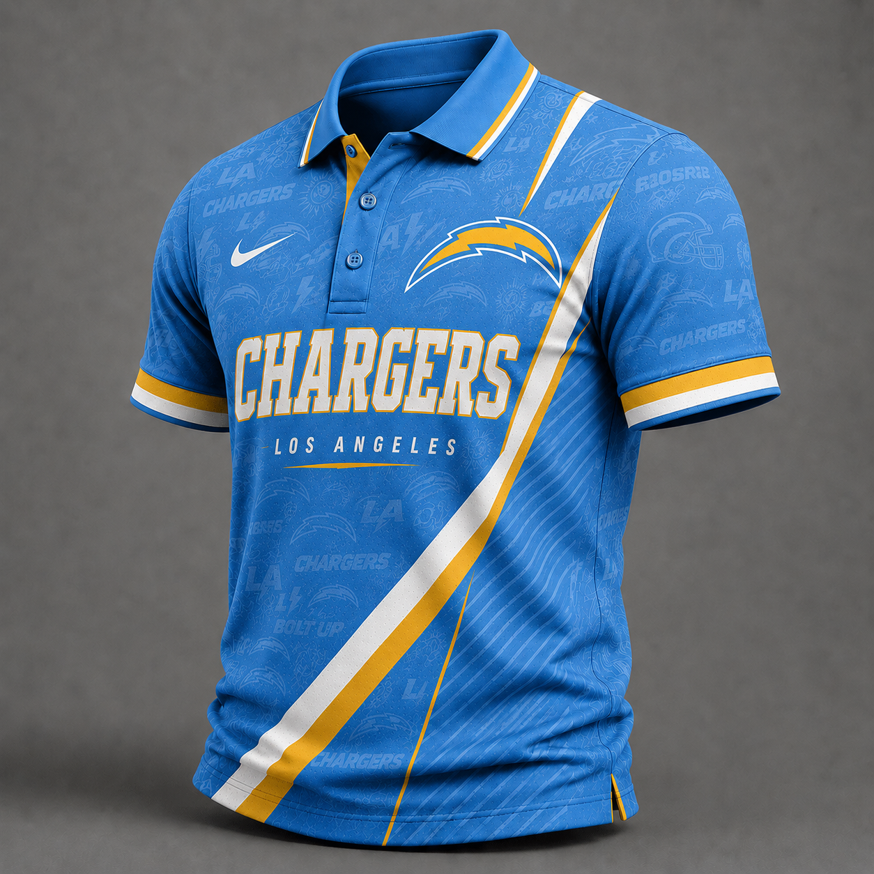 LAC Premium NFL Diagonal Stripe Polo Shirt