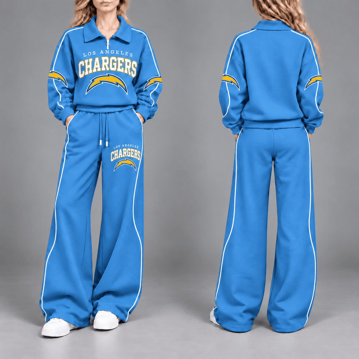LAC Premium NFL Team Pride Contrast Piping Quarter-Zip + Pants