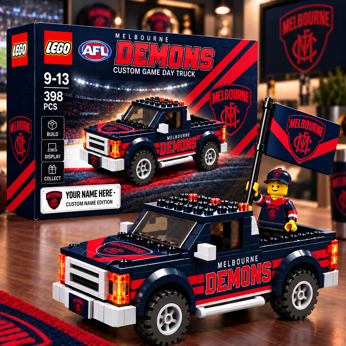 MELB x AFL Building Blocks Truck Toy Set V2