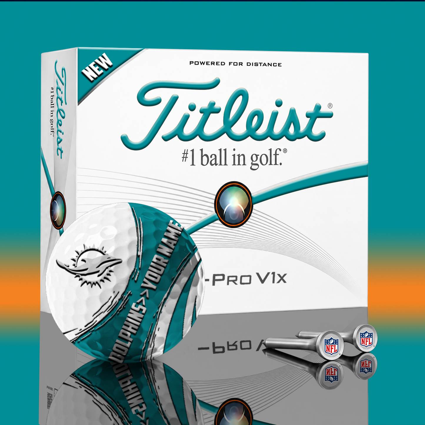 MIA x NFL PERSONALIZED GOLF BALL LIMITED EDITION