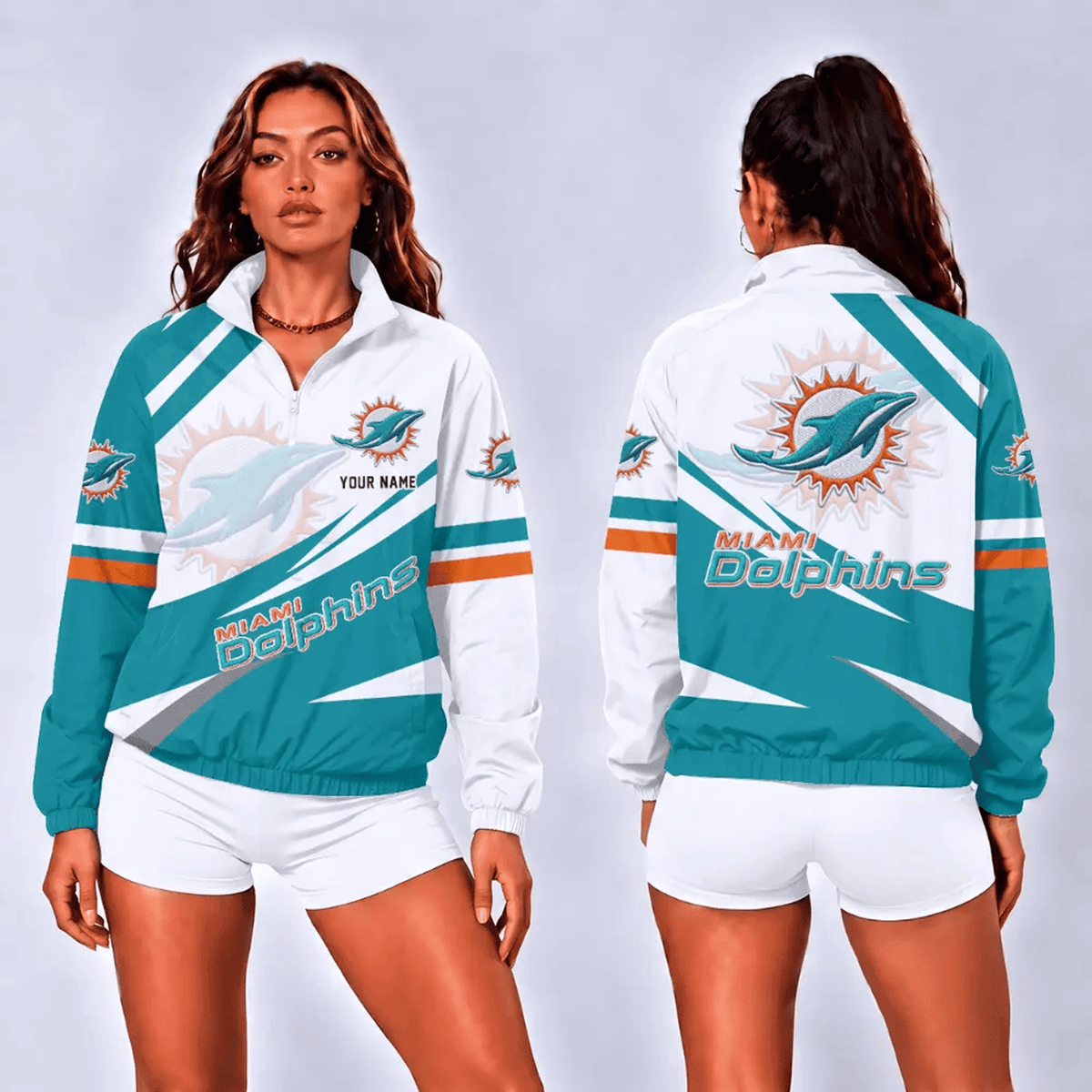 MIA x NFL Retro Colorblock Quarter Zip Jacket