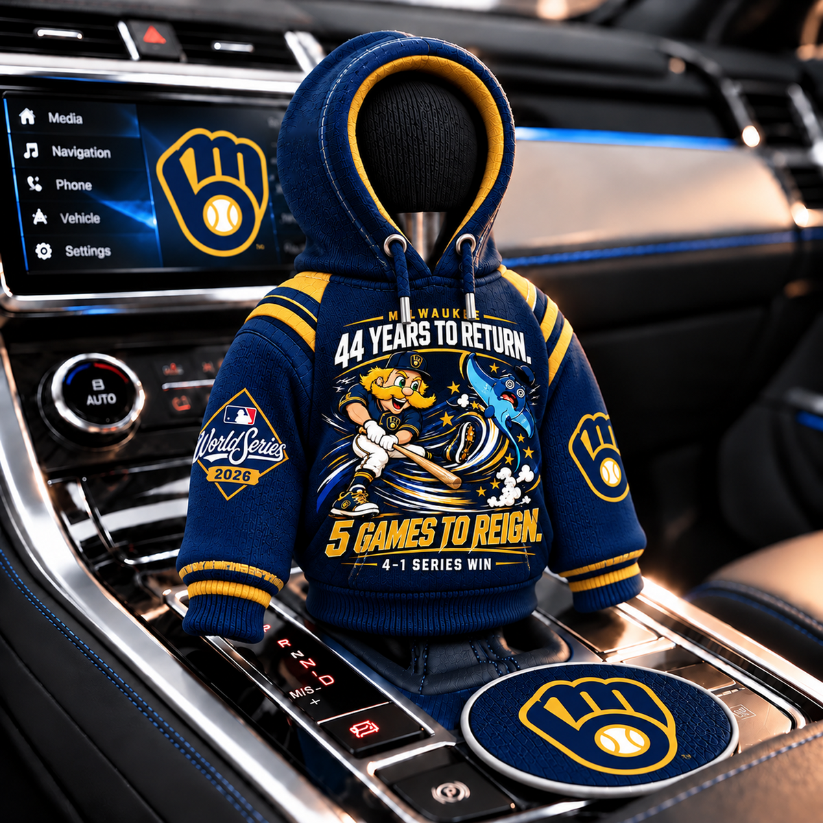 MIL x MLB Champions World Series 2026 Personalized Name Shift Knob Hoodie V1 3110