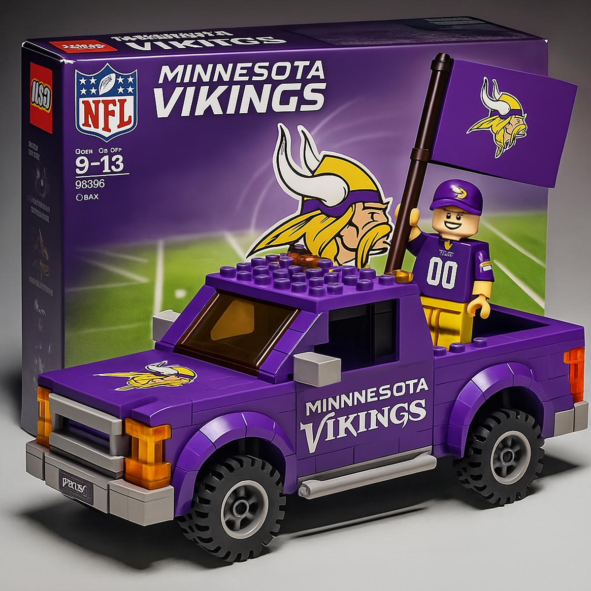 MIN x NFL Building Blocks Truck Toy Set DatND DVT